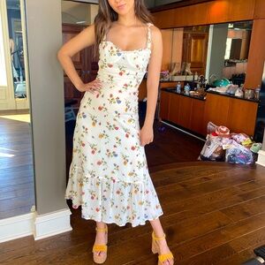 REFORMATION floral smocked back bodice dress